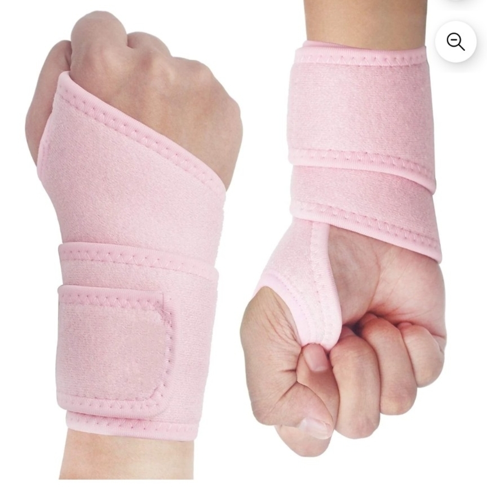 Soft Pink Wrist Support Wrap